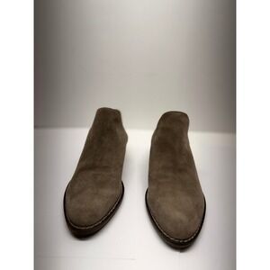 Lucky Brand Womens Taupe Suede Ankle Booties Stacked Heel Size 6 LK-BASIL